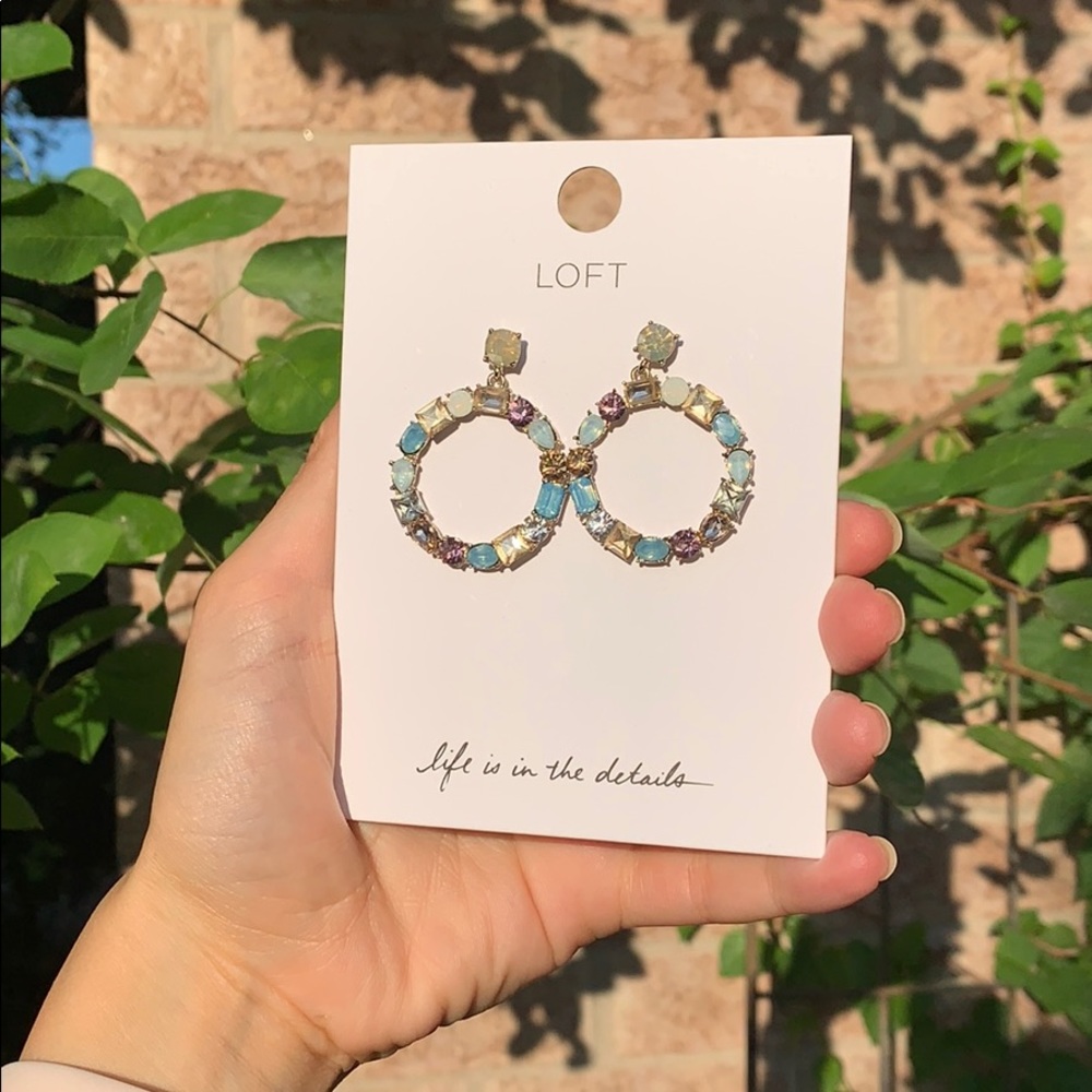 LOFT Pastel Crystal Statement Earings